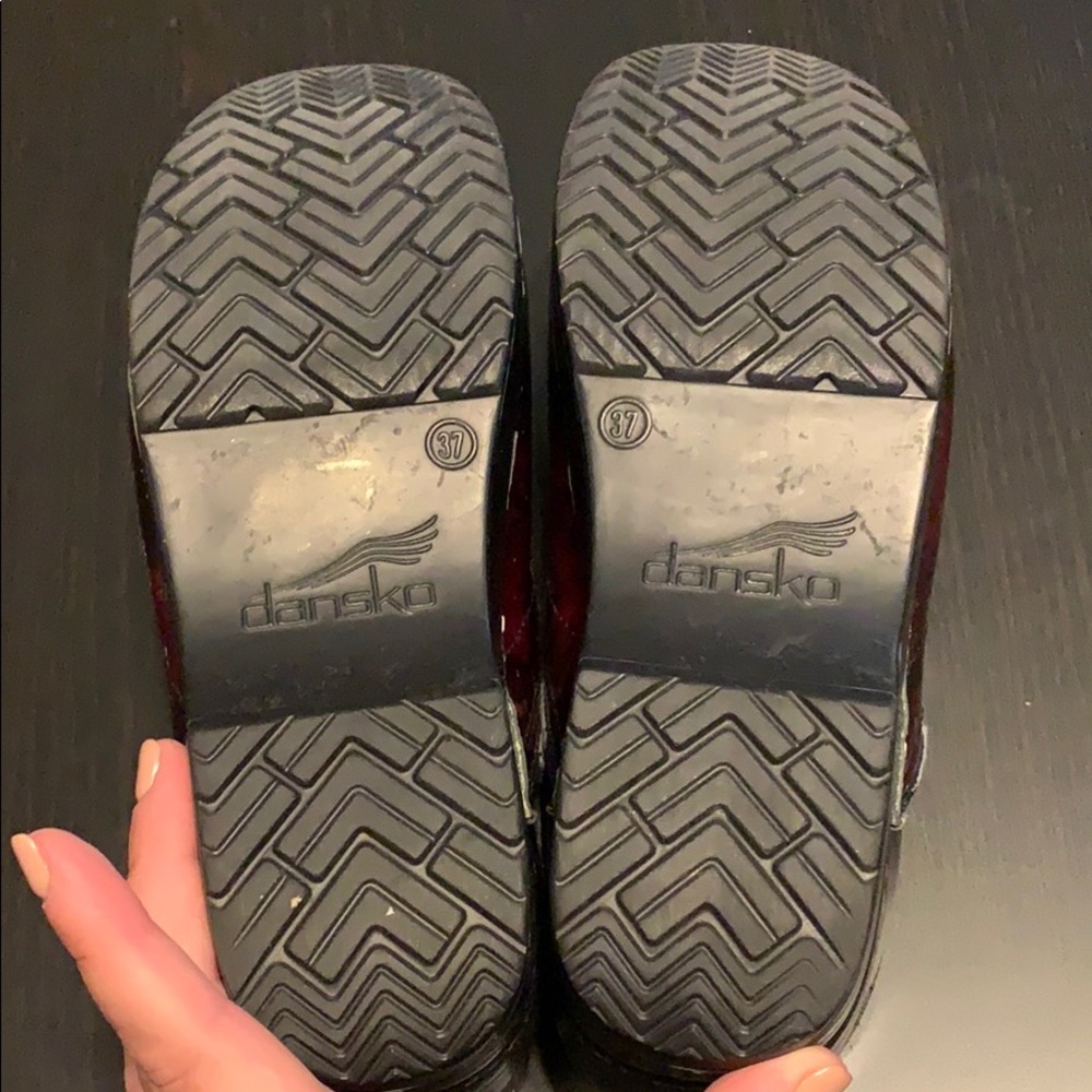Dansko Ruby Red Marble Clogs Size 37 - image 4